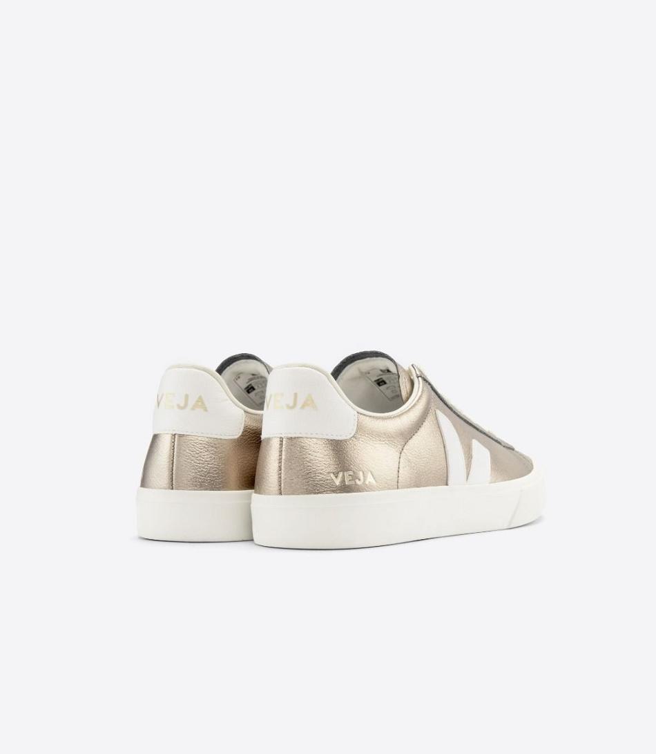 Veja Campo Chromefree Leather Bronze Outlet Adults Brown White | AUNEJ40817