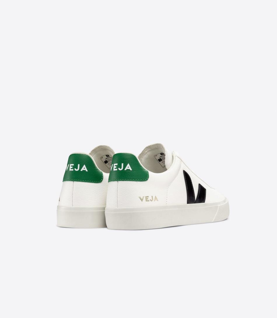 Veja Chromefree Leather Emeraude Women\'s Campo White Black | QAUUV30557