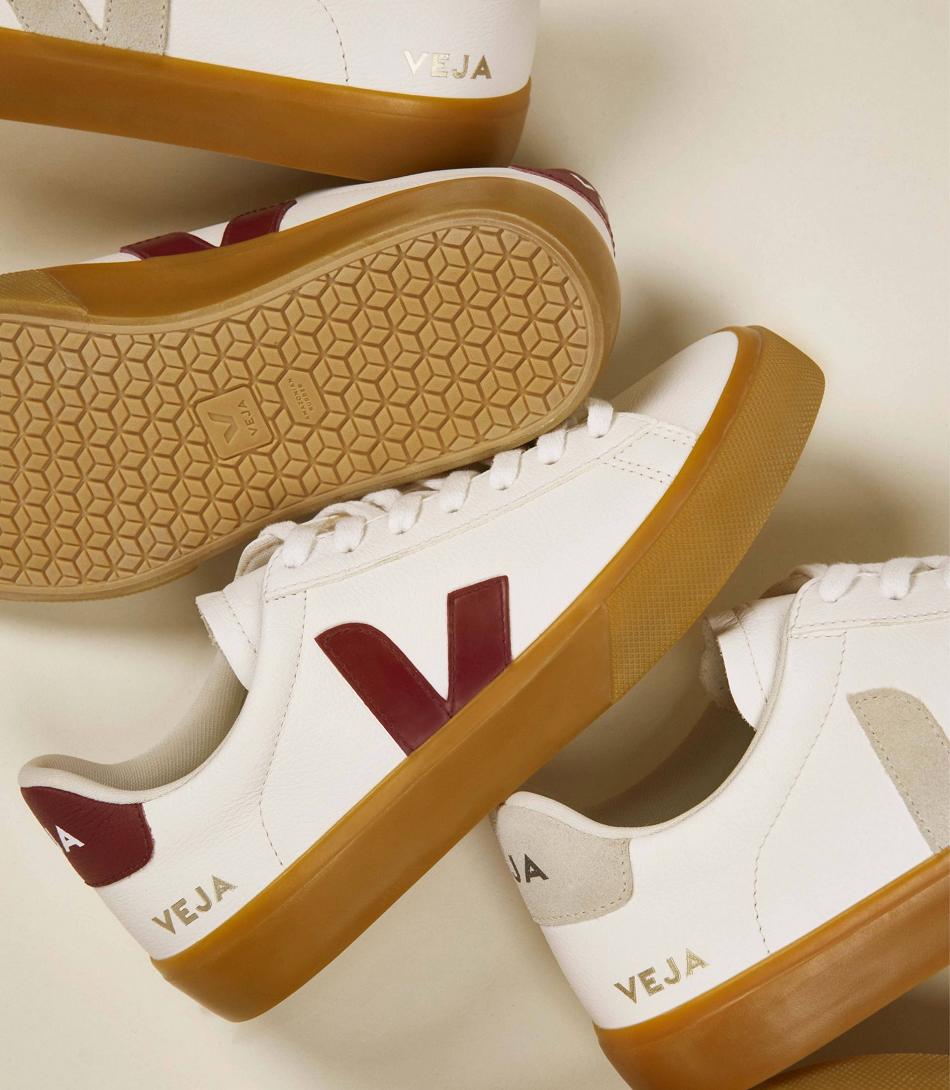 Veja Chromefree Leather Marsala Natural Women\'s Campo White Beige | LAUSX46979