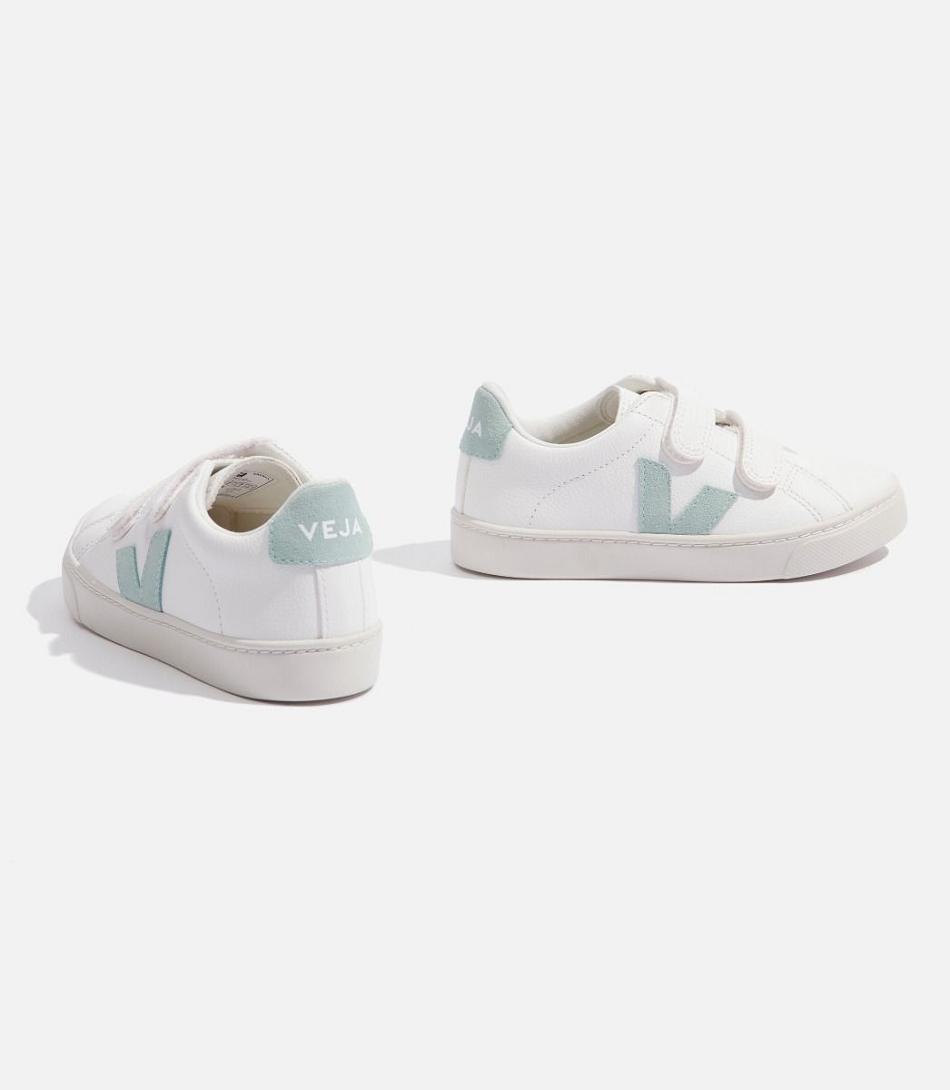 Veja Chromefree Leather Matcha Kids\' Esplar White | AUICD92805