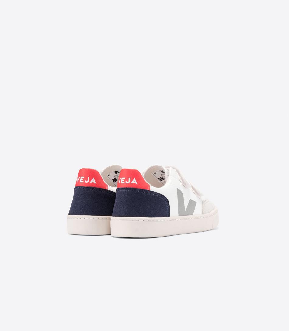 Veja Chromefree Leather Multico Nautico Kids\' V-12 White | EAUHC27480