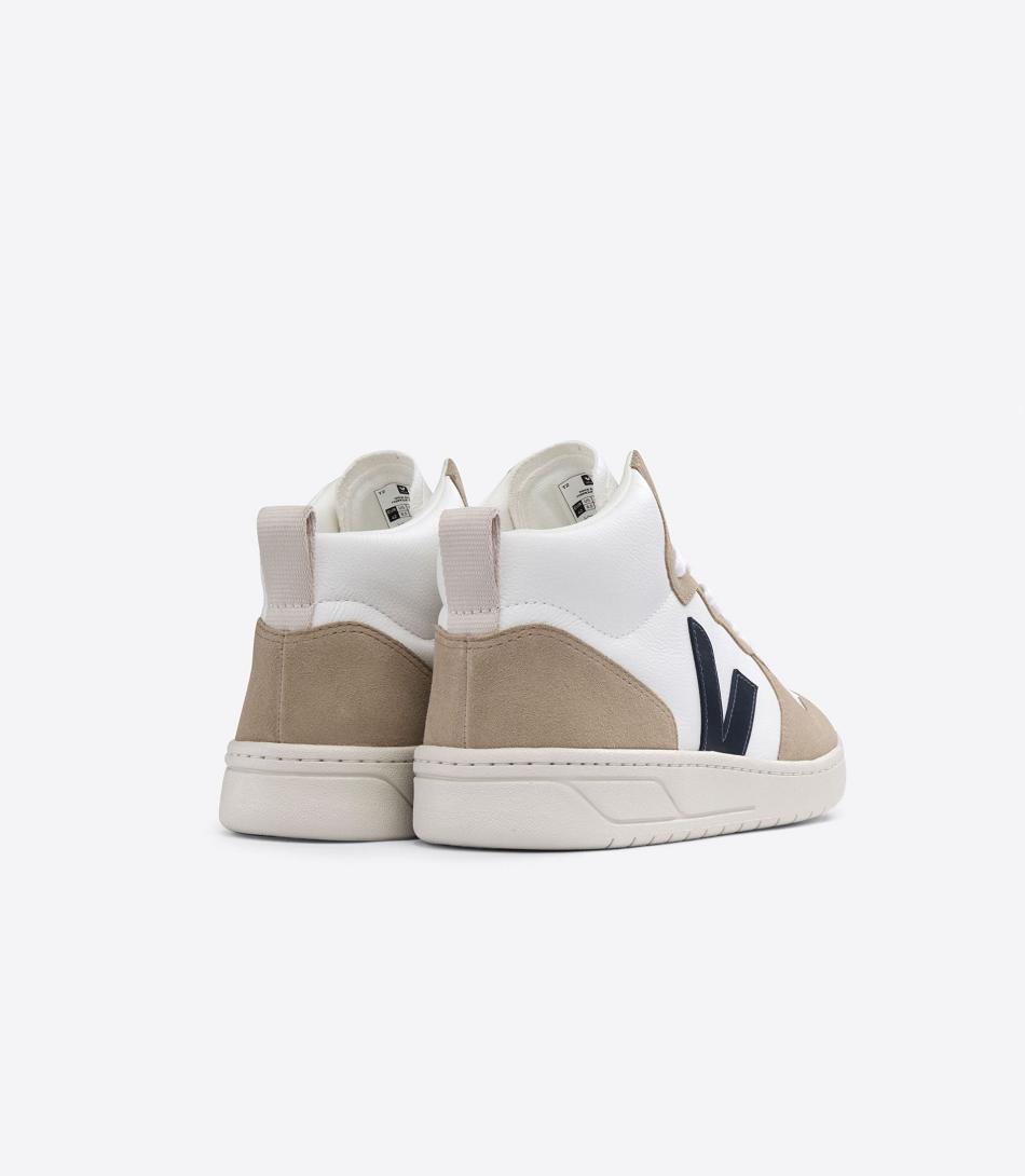 Veja Chromefree Leather Nautico Sahara Men\'s V-15 White | AAUDF56124