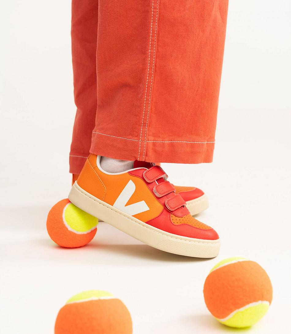 Veja Chromefree Leather Tao Orange Kids\' V-10 Orange | AUEAH84561