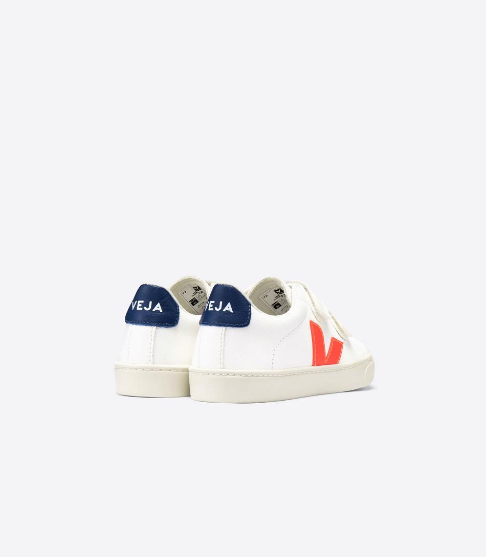 Veja Esplar Chromefree Leather Fluo Cobalt Outlet Kids White Orange Deep Blue | AUZDE16768