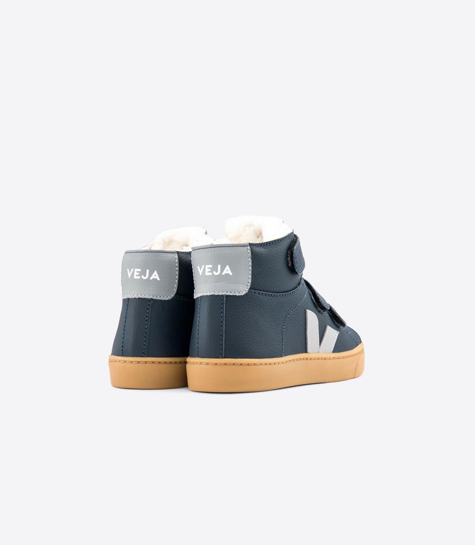 Veja Esplar Mid Fured Leather Nautico Oxford Outlet Kids Grey | AAUDF52451