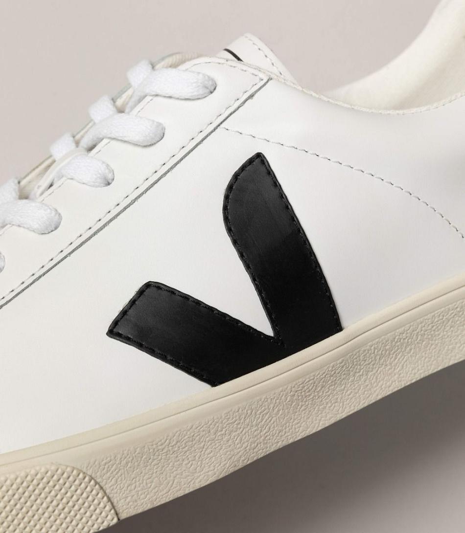 Veja Leather Men\'s Esplar White Black | SAUNY35551