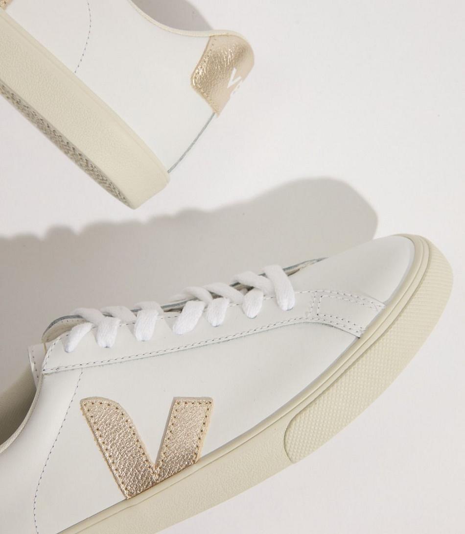 Veja Leather Platine Women\'s Esplar White | QAUUV43155