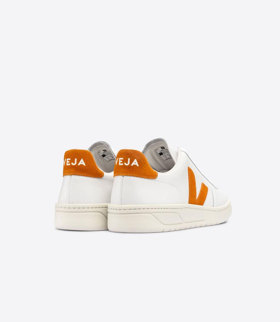 Veja Leather Pumpkin Men\'s V-12 White | AUICD90528