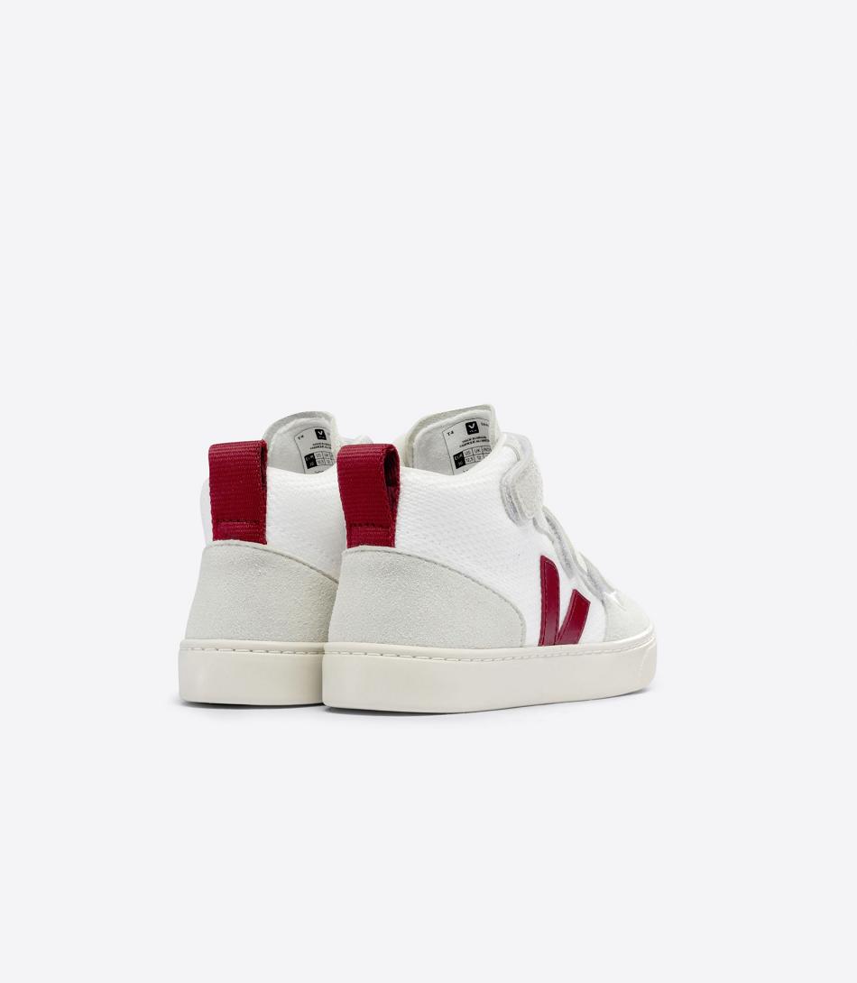 Veja Mid B-mesh Marsala Kids\' V-10 White | YAUGT64009