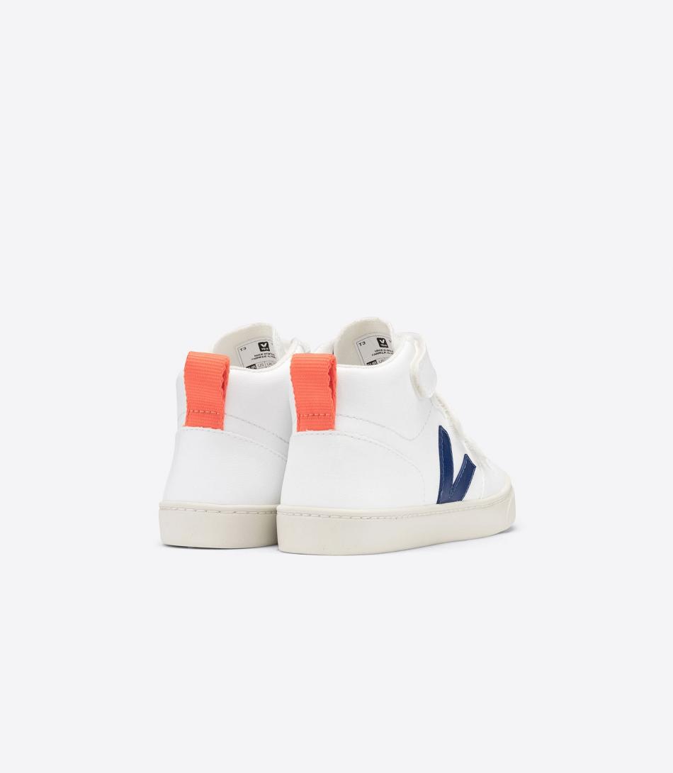 Veja Mid Cwl Cobalt Orange Fluo Kids\' V-10 White Deep Blue Orange | FAUUI25320