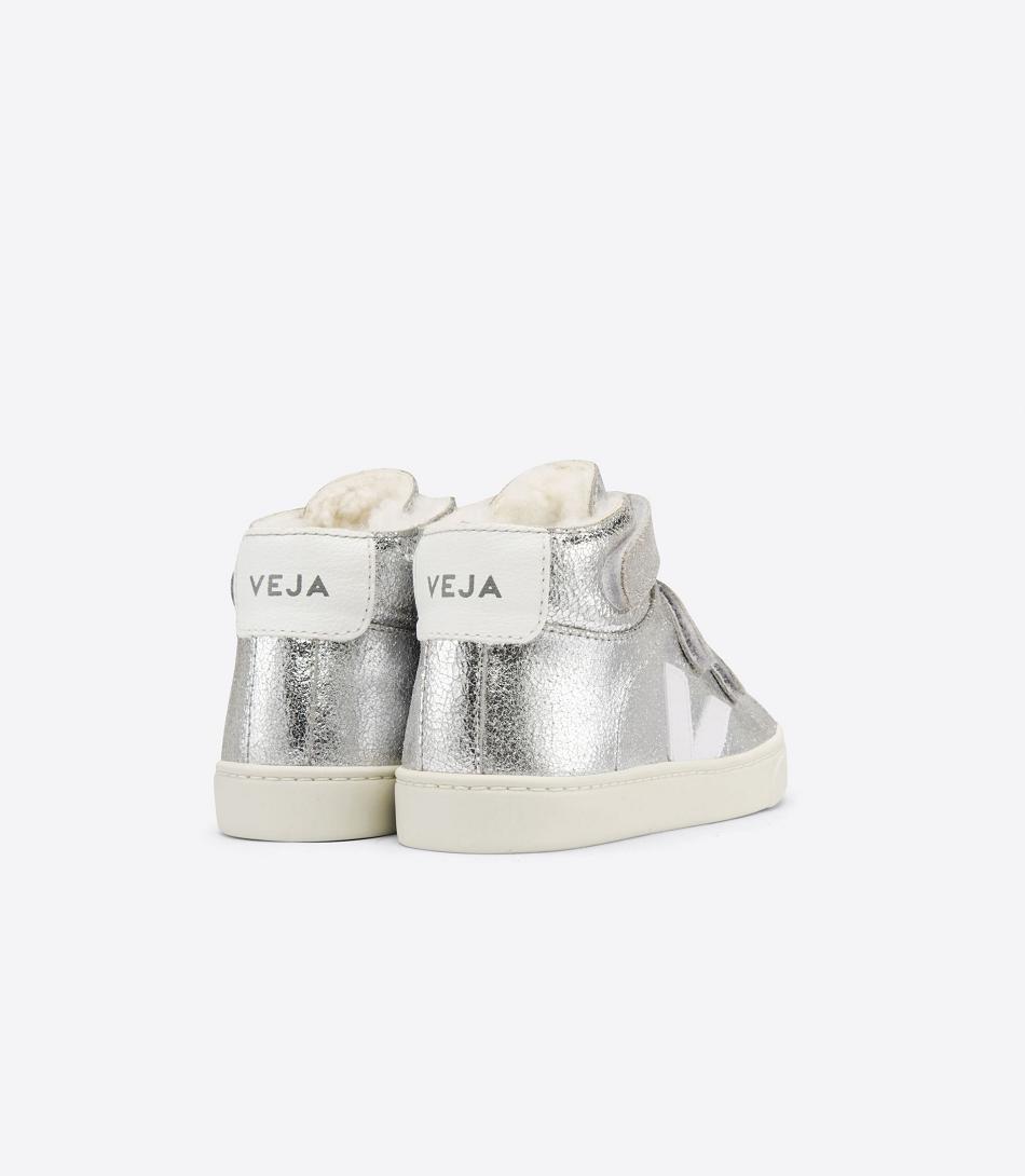 Veja Mid Fured Kids\' Esplar Silver White | AUAUX80639