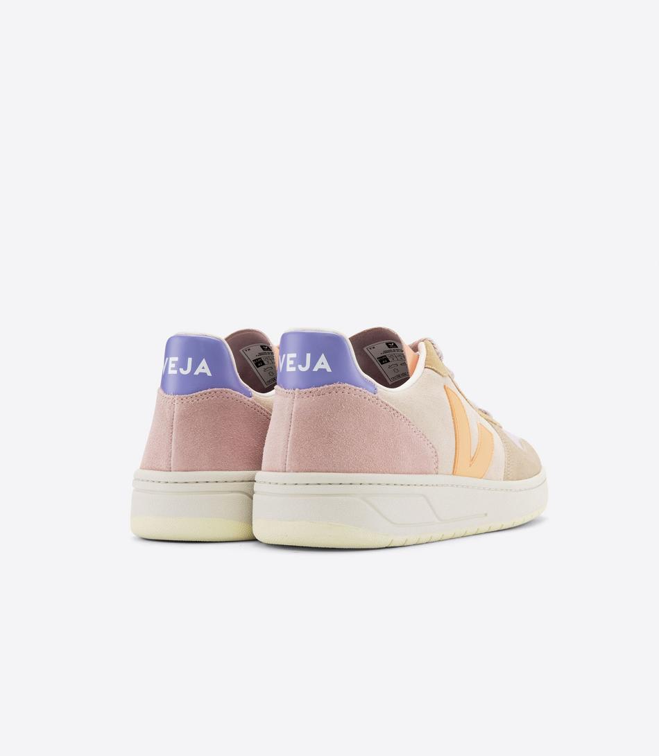 Veja Suede Multico Peach Women\'s V-10 Coral | QAUUV50837