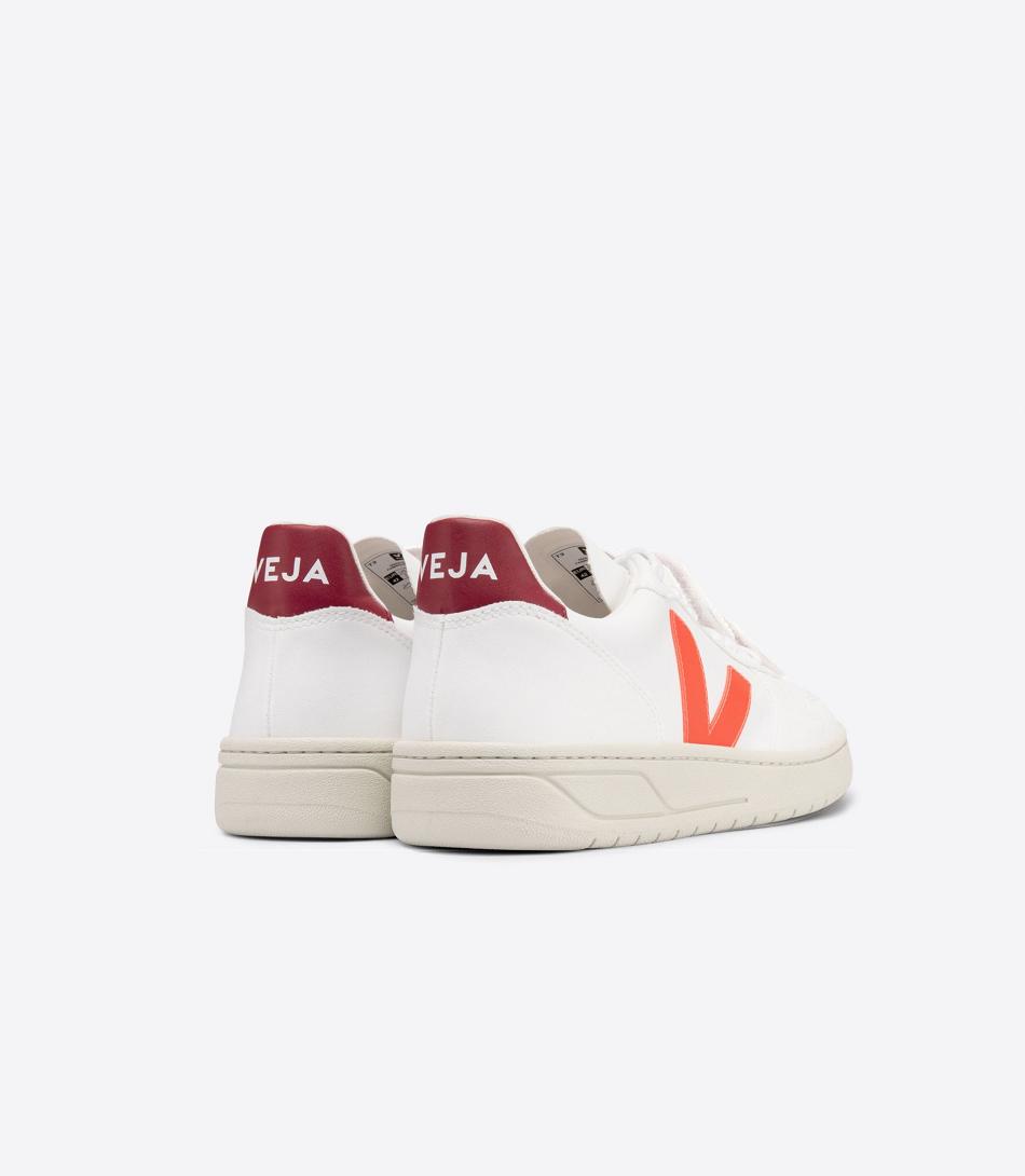 Veja V-10 Cwl Fluo Marsala Outlet Adults White Orange | AUCVG25018