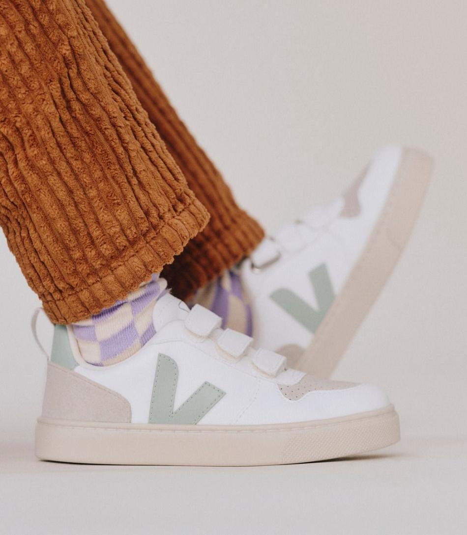 Veja V-10 Cwl Matcha Vegan Kids White | TAUWZ23137