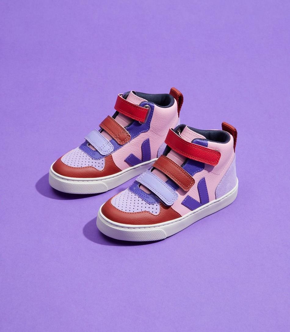 Veja V-10 Mid Chromefree Make My Lemonade Guimauve Outlet Kids Pink | FAUUI10150