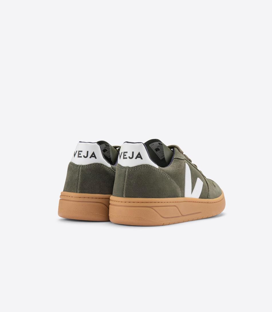 Veja V-10 Suede Mud Gum Sole Outlet Adults White | FAUUI88060