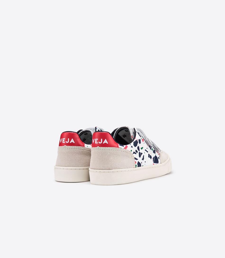 Veja V-12 Leather Terrazzo Pekin Outlet Kids White | FAUHY21640