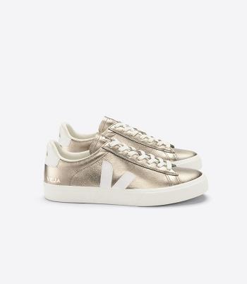 Veja Campo Chromefree Leather Bronze Outlet Adults Brown White | AUNEJ40817