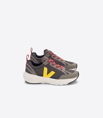 Veja Canary Elastic Laces Alveomesh Grafite Tonic Vegan Kids Grey | DAUVO64133