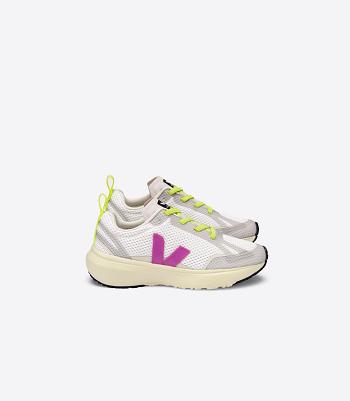 Veja Canary Elastic Laces Ultraviolet Outlet Kids White | DAUKV44039