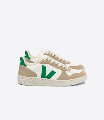 Veja Chromefree Leather Emeraude Sahara Women's V-10 White | AUAUX25772