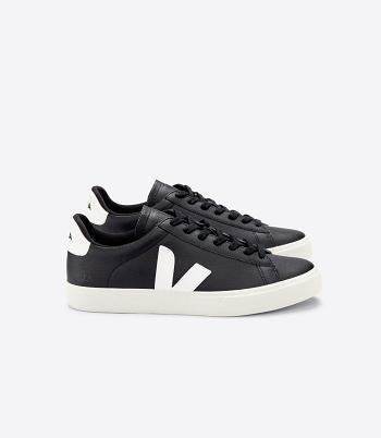 Veja Chromefree Leather Men's Campo Black White | QAUUV21556