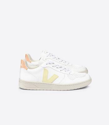 Veja Cwl Sun Peach Women's V-10 White Orange Coral | AUCVG74061