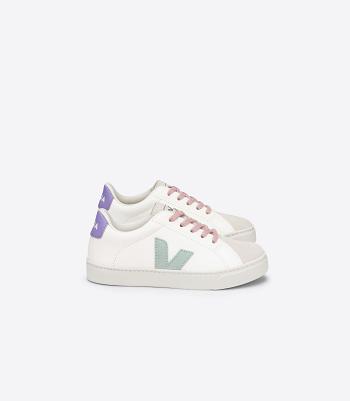 Veja Laces Chromefree Leather Matcha Lavande Kids' Esplar White | AUZPD72296