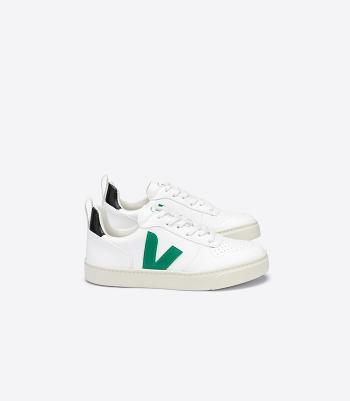 Veja Laces Cwl Emeraude Kids' V-10 White Black | MAUHR37379