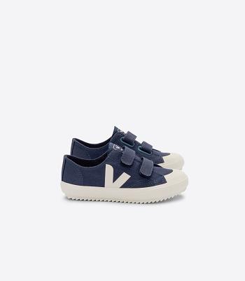 Veja Ollie Canvas Marine Pierre Vegan Kids Blue | PAUQX48181