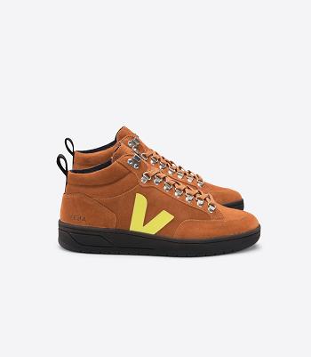 Veja Roraima Bastille Suede Tuile Jaune Fluo Outlet Adults Brown | YAUGT51187