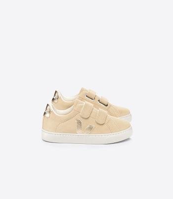 Veja Suede Almond Platine Kids' Esplar Beige | AUEGJ52299