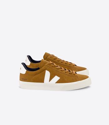 Veja Suede Camel Women's Campo Brown White | FAUUI61234