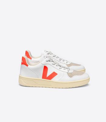 Veja V-10 Cwl Fluo Vegan Adults White Orange | PAUQX73621