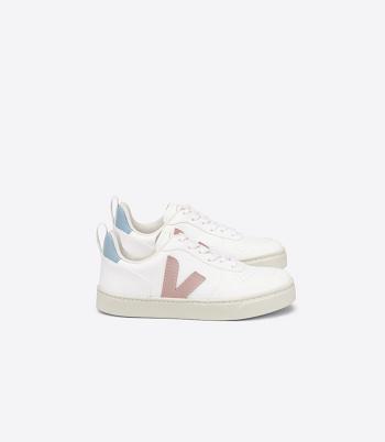 Veja V-10 Laces Cwl Babe Vegan Kids White Blue | UAUTG14744