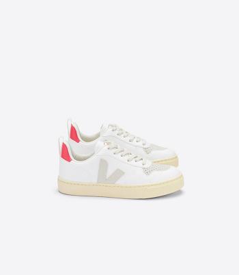 Veja V-10 Laces Cwl Pierre Rose Fluo Vegan Kids White Rose | AUJKU16877