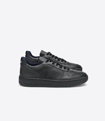 Veja V-10 Leather Outlet Adults Black | AAUWC73494