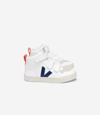 Veja V-10 Mid Cwl Cobalt Orange Fluo Vegan Kids White | AUZDE39393