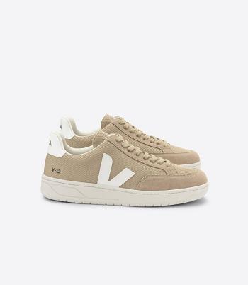 Veja V-12 Vegan Alveomesh Dune Vegan Adults White | QAUWA36081