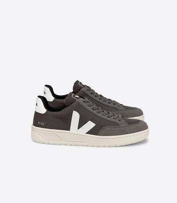 Veja V-12 Vegan B-mesh Grafite Vegan Adults White | EAUHC57619